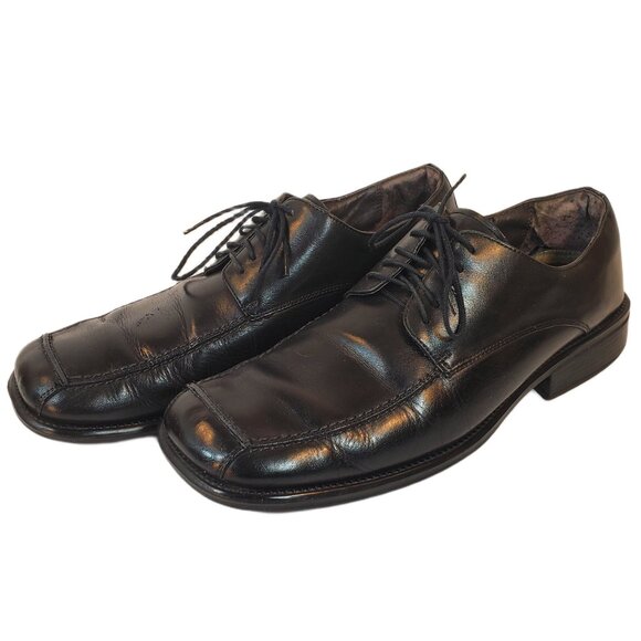 Men's Kenneth Cole Reaction Black Leather Oxford Shoes Size 10M - Picture 1 of 7